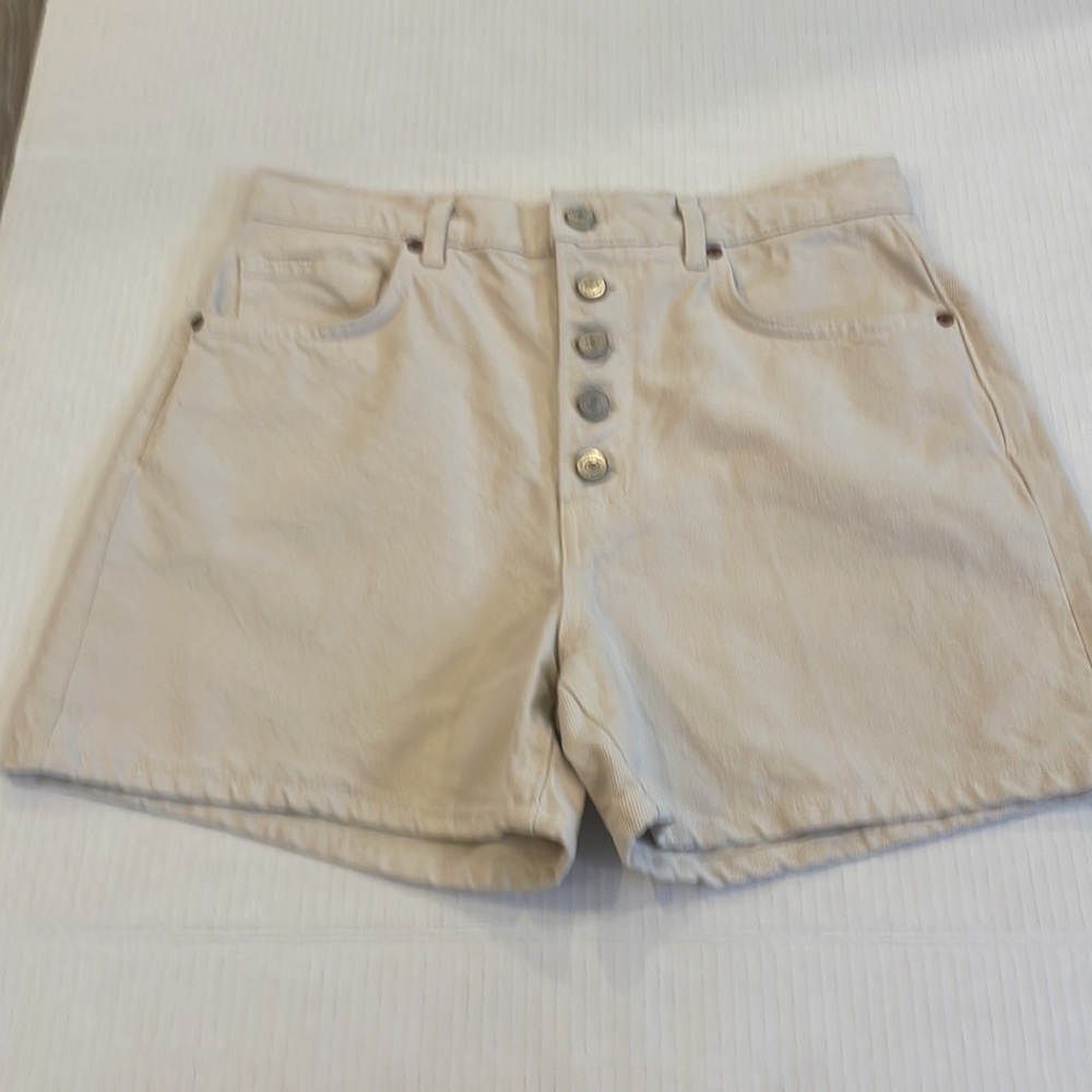 NWOT REFORMATION AMY BUTTON FLY HIGH RISE JEAN DENIM SHORTS BONE WASH Size 29 - Picture 15 of 15